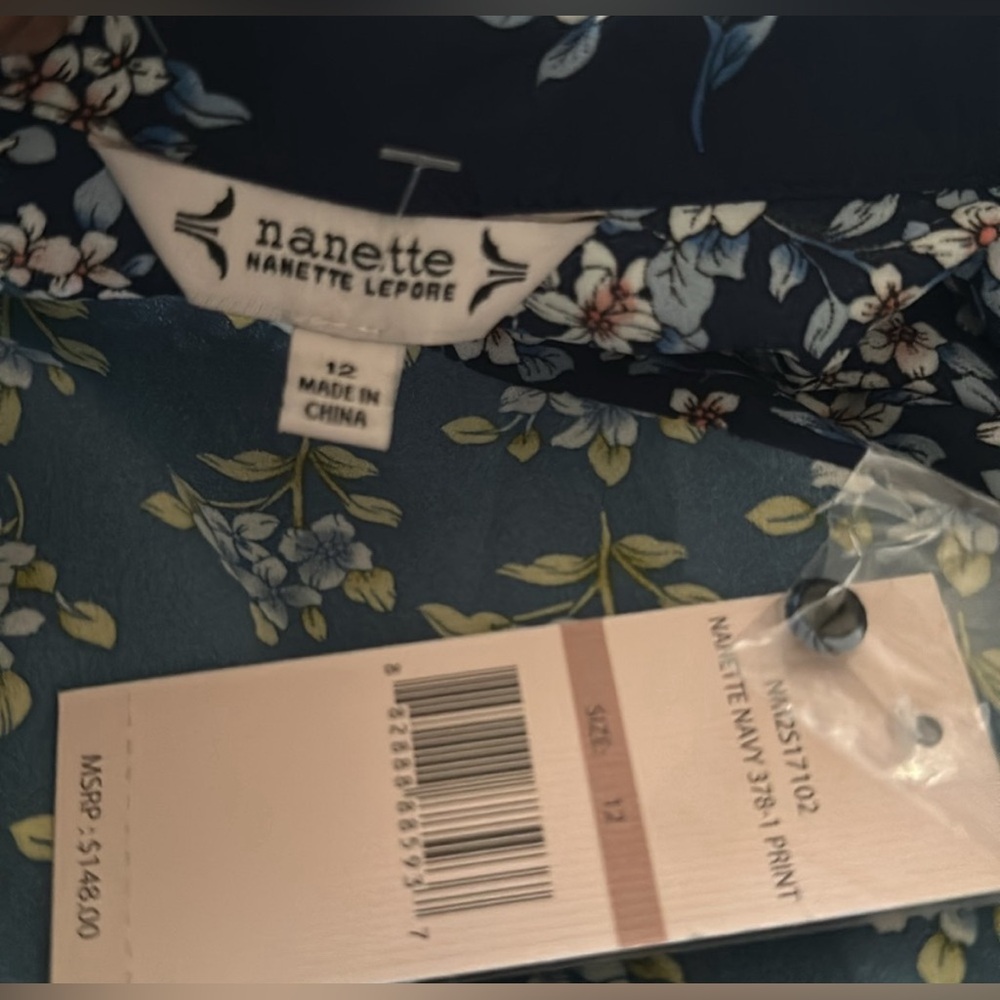 {NWT} $148 NANETTE LEPORE Printed Crepe Chiffon Midi Dress - Picture 3 of 4
